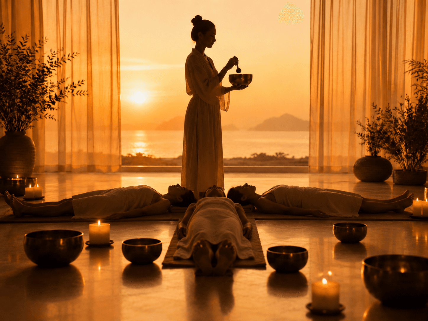 Group Sound Healing session at Dhyana Haus